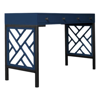 Chippendale Writing Desk - Navy For Sale