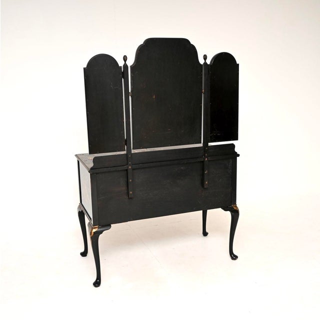 Glass Antique Lacquered Chinoiserie Dressing Table, 1900 For Sale - Image 7 of 14