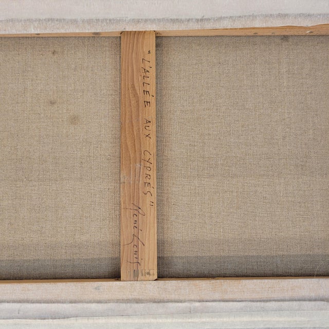 René Genis, The Alley of the Cypresses, 1970s, Oil on Canvas For Sale - Image 17 of 18