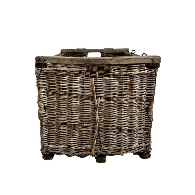 Antique French Wicker Wine Bottle Storage Crate For Sale In Los Angeles - Image 6 of 11