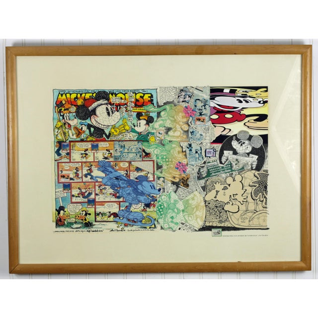 Pop Art John Fawcett Mickey Mouse Mixed Media Collage With Provenance and Gallery Label For Sale - Image 3 of 9