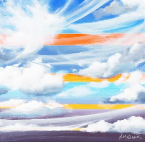 Landscape Painting Clouds Sky "Movement'' Original Artwork by Nichole McDaniel