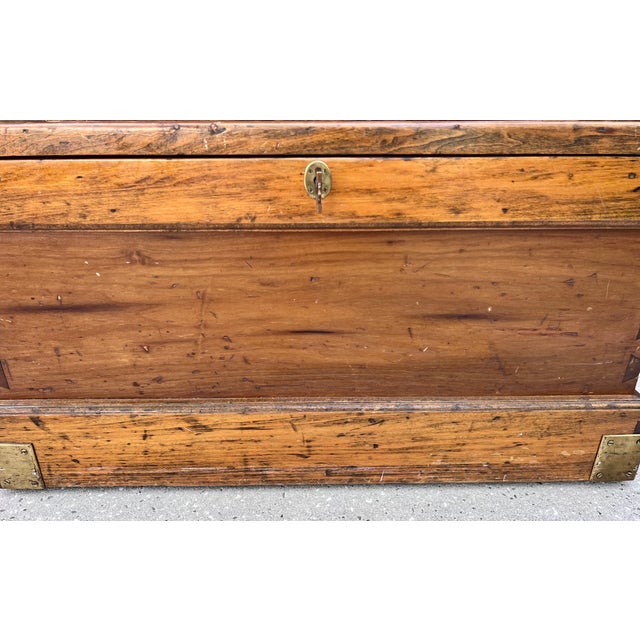 Beautiful Primitive Pine Carpenter’s Tool Chest Trunk that was restored 1984 was handcrafted in the late 19th Century. The...