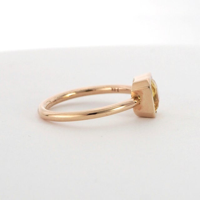 Gia No Heat Yellow Sapphire Solitaire Ring 2.15ct in 14k Gold Size 7.75 For Sale - Image 4 of 13