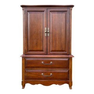 Drexel Heritage French Countryside Cherry Bedroom Armoire For Sale