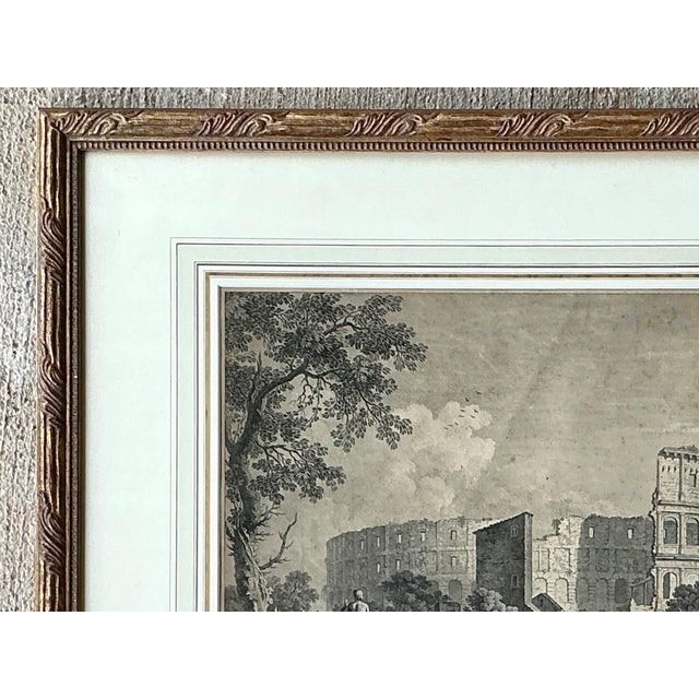Wood Vintage Framed Architectural Print For Sale - Image 7 of 12