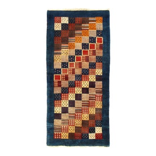 Fine Hand Knotted Persian Gabbeh Runner For Sale