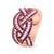 Early 21st Century 18K Rose Gold Red Ruby and 7/8 Cttw Diamond Woven Braided Band Ring (F-G Color, VS1-VS2 Clarity) - Ring Size 7 For Sale - Image 5 of 6
