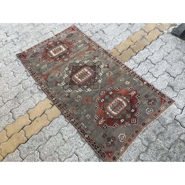 Turkish Handmade Nomadic Floor Small Rug For Sale - Image 3 of 11