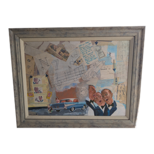Contemporary Mixed Media Collage – Signed, Framed & Ready to Hang