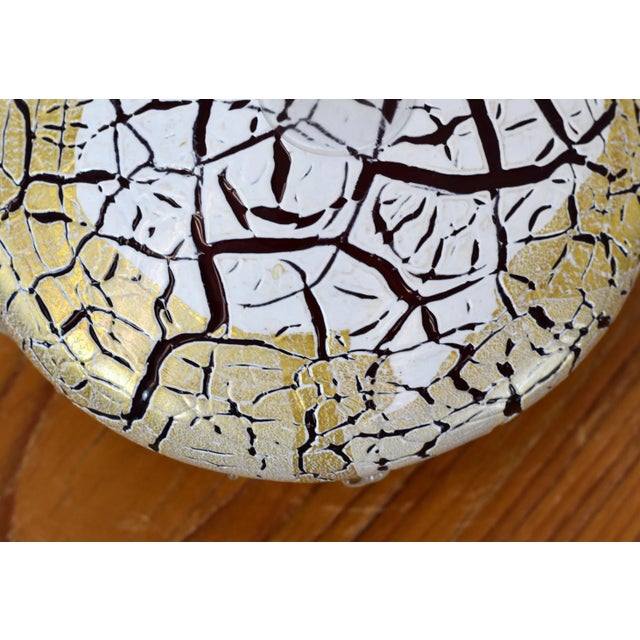 Marsha Blaker DeSomma Art Glass Vase Gold Red For Sale - Image 9 of 10