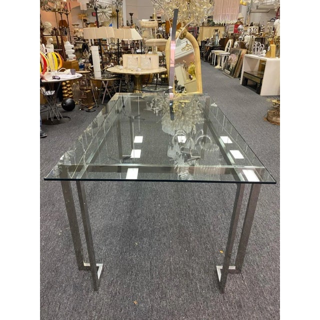 1980s Pace Modernist Square Tubular Dining Table | Chairish