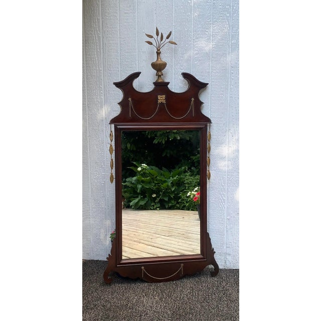 Chestnut Federal Pier Mirror Mantle Foyer Hall Dining Sideboard For Sale - Image 8 of 9