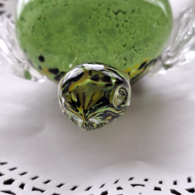 Late 20th Century Art Glass Large Turtle Figurine Paper Weight For Sale - Image 10 of 11