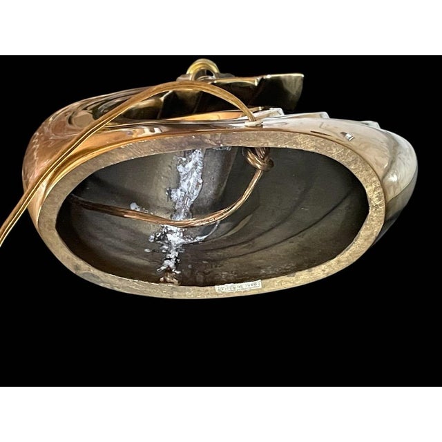 1986 Pierre Cardin Solid Brass Tidal Wave Lamp For Sale - Image 10 of 11