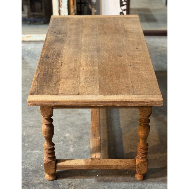 Wood Oak Farmhouse Dining Table, 1920s For Sale - Image 7 of 18