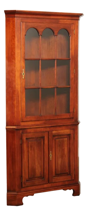 Statton Chippendale Style Cherry Corner Cabinet