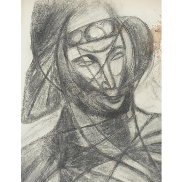 Marcel Mouly, Figure with a Hat, Charcoal For Sale - Image 9 of 10