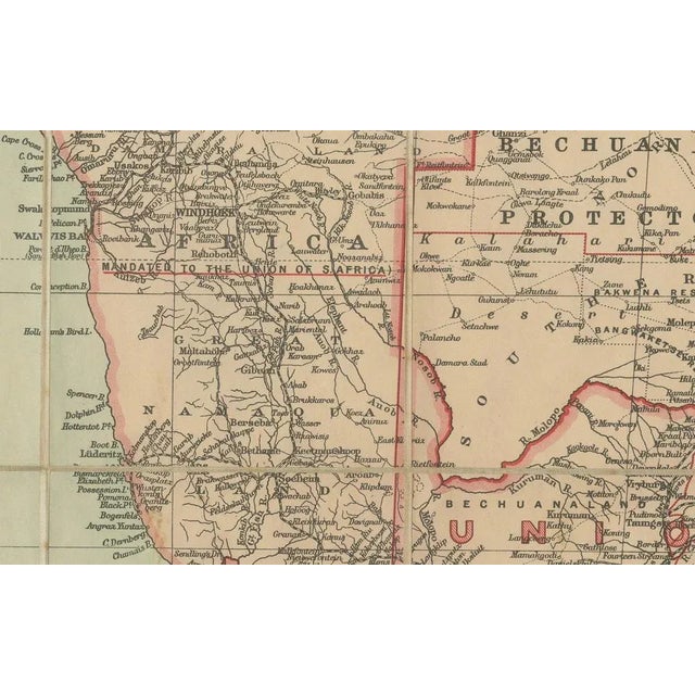 Antique Map of British South Africa, 1920s For Sale - Image 4 of 10