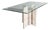 Glass & Travertine Dining Table by Willy Ballez For Sale