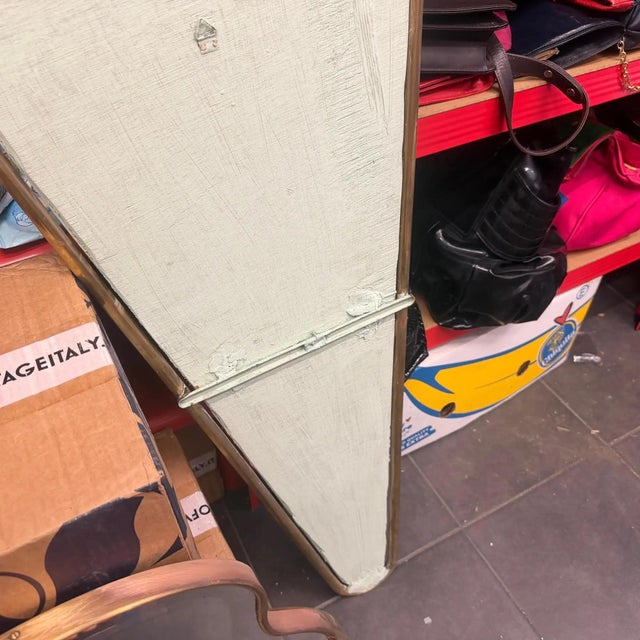 1960s A 1960s Rare Gio Ponti Style Mid-Century Modern Brass Triangular Wall Mirror For Sale - Image 5 of 12