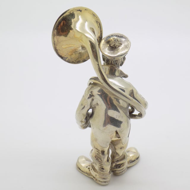 Vintage Italian Handmade Genuine Silver Angini Branded Street Artist With Instrument Figurine, Made in Tuscany (Arezzo) For Sale - Image 10 of 13