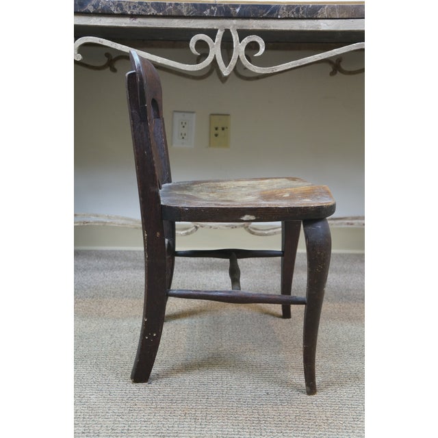 Antique Victorian Quartersawn Oak Child Doll Sized Desk Dining Chair 25" For Sale - Image 6 of 15