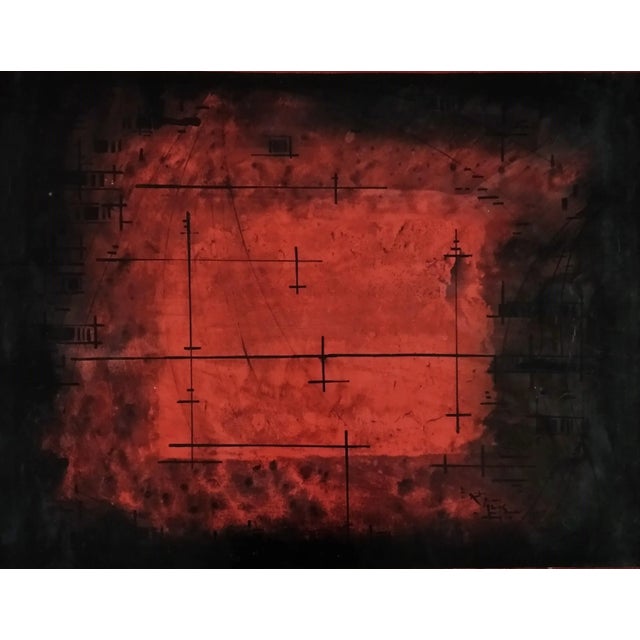 Agustin Espanol Vinas, Composition, 1980s, Mixed Media on Paper For Sale - Image 4 of 4