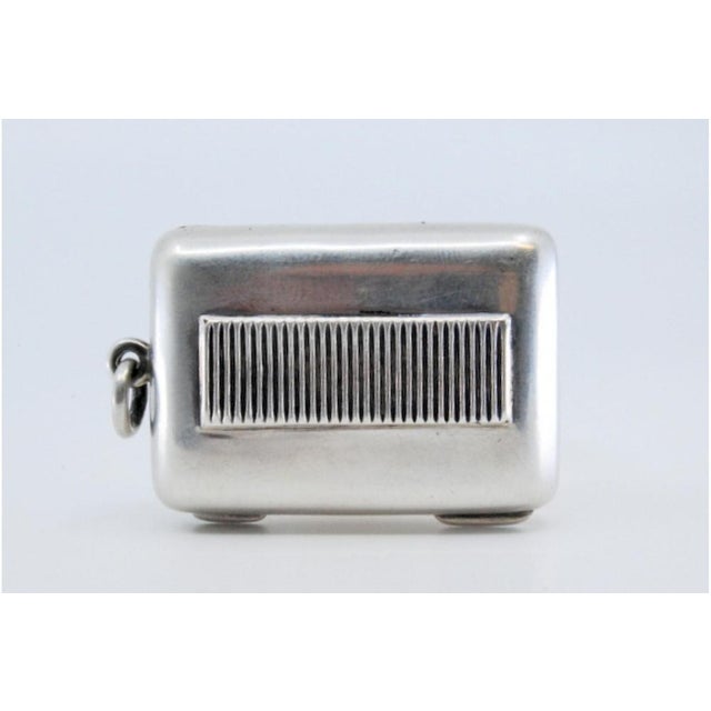 Plain Silver Matchbox with Hinged Lid and Hanging Ring For Sale - Image 6 of 10
