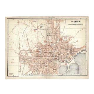 Antique Map of Catania Sicily For Sale