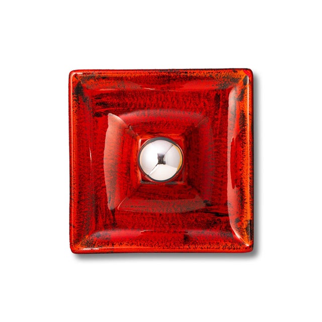 Red Orange Fat Lava Ceramic Wall or Ceiling Lights from Hustadt Leuchten, Germany, 1970s, Set of 2 For Sale - Image 6 of 14