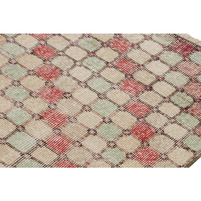 1960s Vintage Zeki Müren Rug With Pastel Tone Geometric Patterns, From Rug & Kilim For Sale - Image 5 of 7