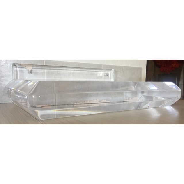 Transparent Mid Century Modern Lucite Floating Wall Shelf For Sale - Image 8 of 10
