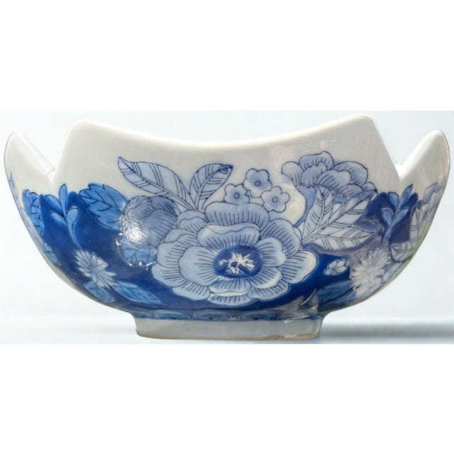 Vintage Vibrant Blue & White Imari Style Decorative Bowl For Sale - Image 10 of 16