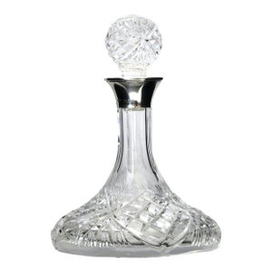 Sterling Cuffed Cut Crystal Petite Liqueur Decanter