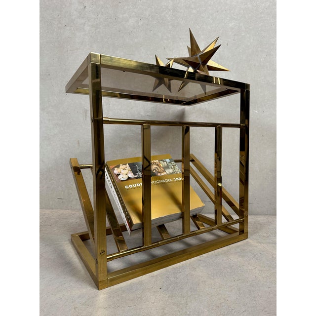 Hollywood Regency Vintage Side Table from Belgo Chrome, 1970s For Sale - Image 3 of 8