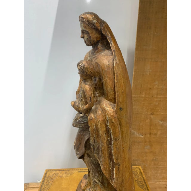 Wood 18th Century Portuguese Madonna & Child For Sale - Image 7 of 12