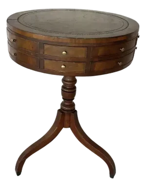 Regency Leather Top Mahogany Drum Table