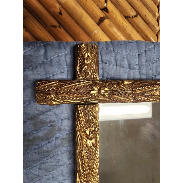 Antique Dutch Giltwood Faux Bamboo Repousse Wall Mirror For Sale - Image 9 of 15