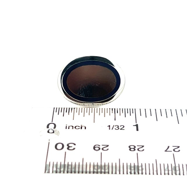 Late 20th Century Tiffany & Co Estate Mens Silver & Blue Enamel Cufflinks Silver, A Pair For Sale - Image 11 of 11