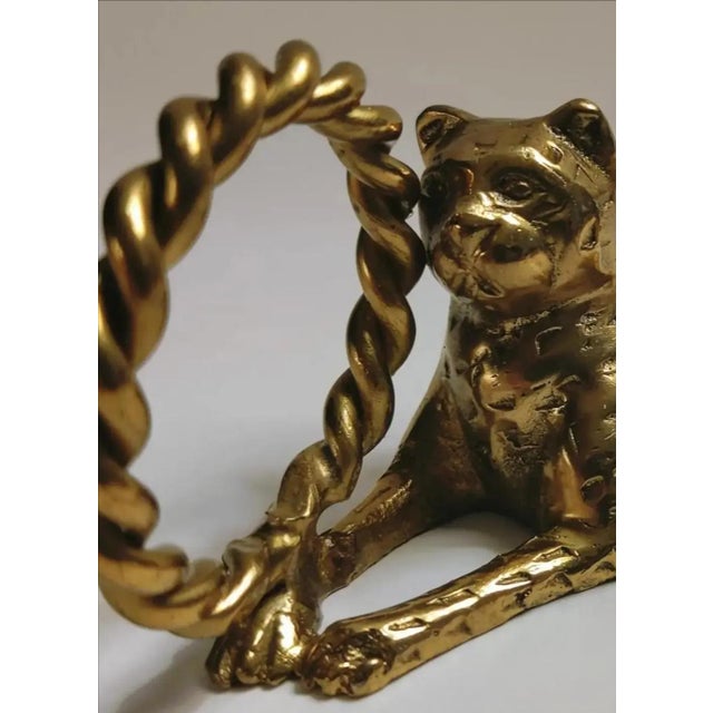 It's The Season For Entertaining . . . Are You Ready? An exquisite rare vintage set of ornate gleaming brass Jaguar napkin...