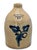 Excellent & Unsusal 1 1/2 Gallon Size Antique American Blue Flower Decorated Stoneware Jug From Vermont Circa 1870s For Sale - Image 4 of 18