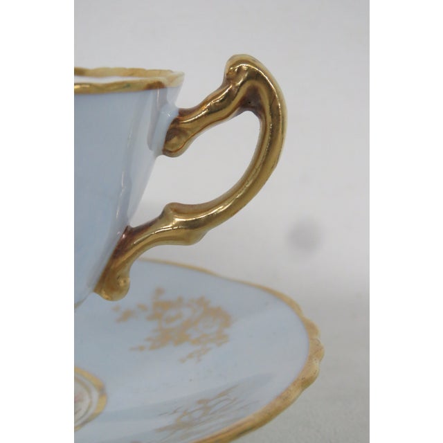 Hammersley Blue England Bone China Set of Tea Cup and Saucer 4654b For Sale - Image 14 of 17