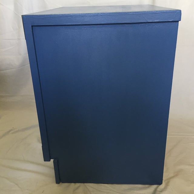 Blue Campaign Style Nightstand | Chairish