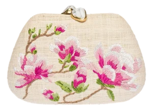 Tamu Bean Clutch in Natural / Pink