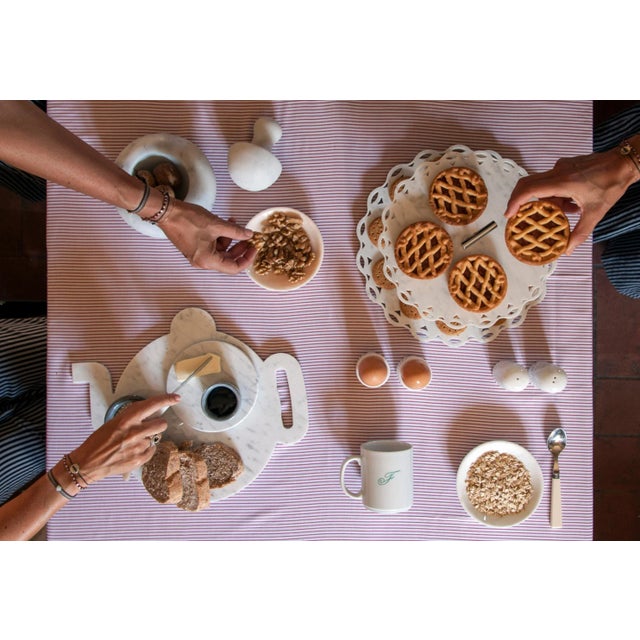Large White Marble and Wood Cutting Board For Sale - Image 6 of 9