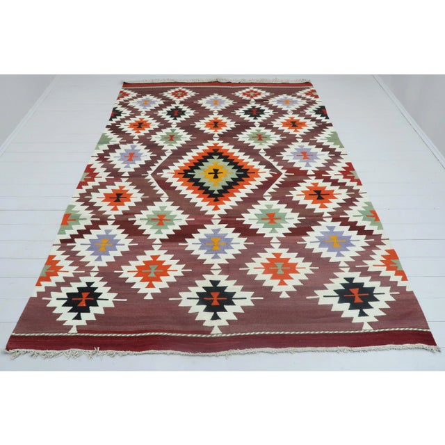 Vintage Turkish Kilim Rug-6′9″ × 9′5″ For Sale - Image 13 of 13