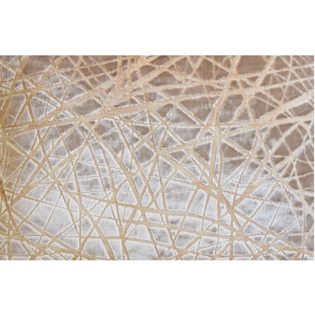 Custom-tailored pillow in Kravet Couture "Parisio" cotton-blend cut velvet fabric from their Linherr Hollingsworth...