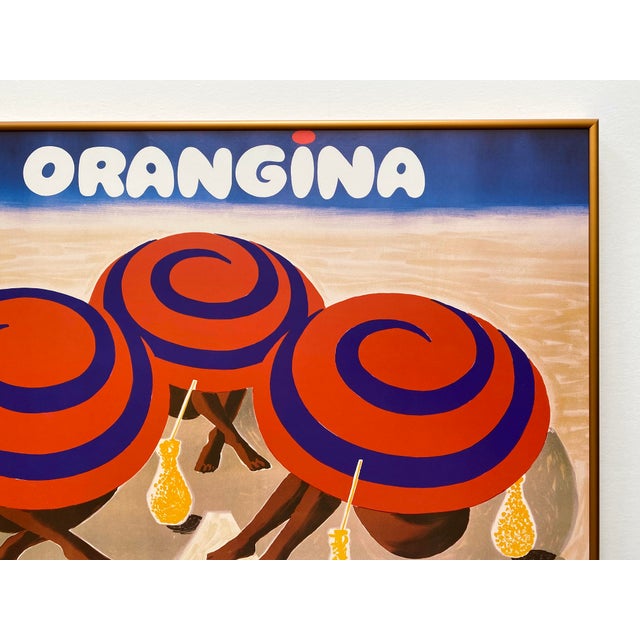Sand Bernard Villemot Lithograph Print Framed French Pop Art Poster " Orangina " 1984 For Sale - Image 8 of 12