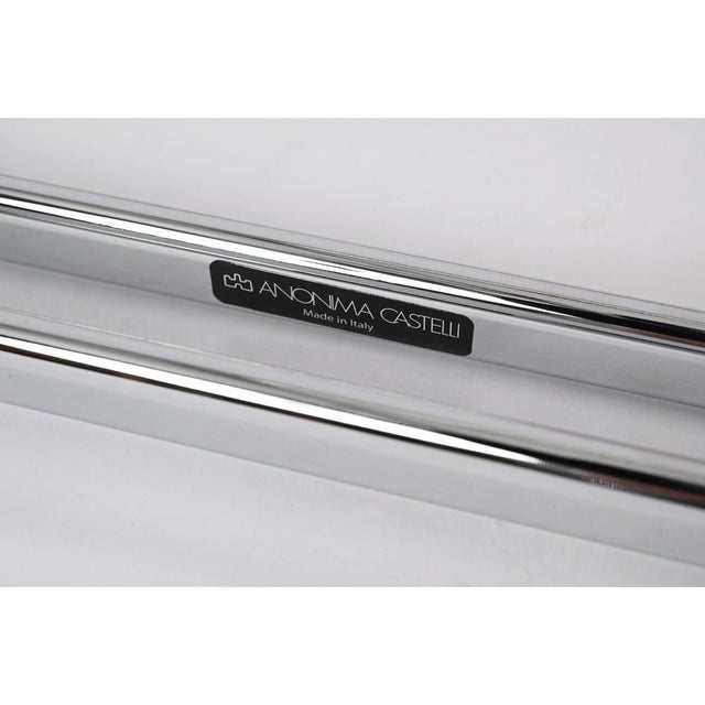 Castelli Italian Clear Acrylic Chrome Frame Plia Chairs by Giancarlo Piretti for Castelli, 1990s, Set of 8 For Sale - Image 4 of 18